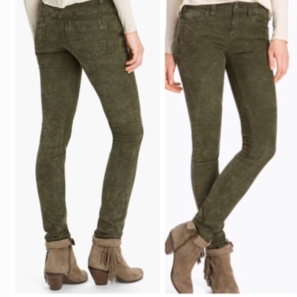 Free People Pants - FREE PEOPLE Size 30 mineral wash olive green cords